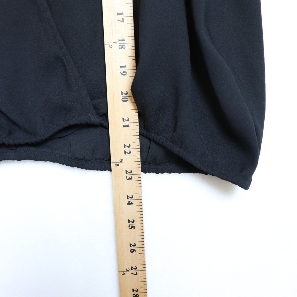 EXPRESS Black Surplice V-Neck Pleated‎ Shoulder Sleeveless Blouse XL - Picture 6 of 6